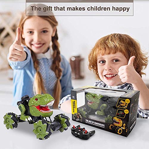 Dinosaur Remote Control Car Toys - 2.4 GHz Monster Truck 360° Spins Stunt Car Rechargeable Cars Toys 45° Drift Outdoor for Boys Girls