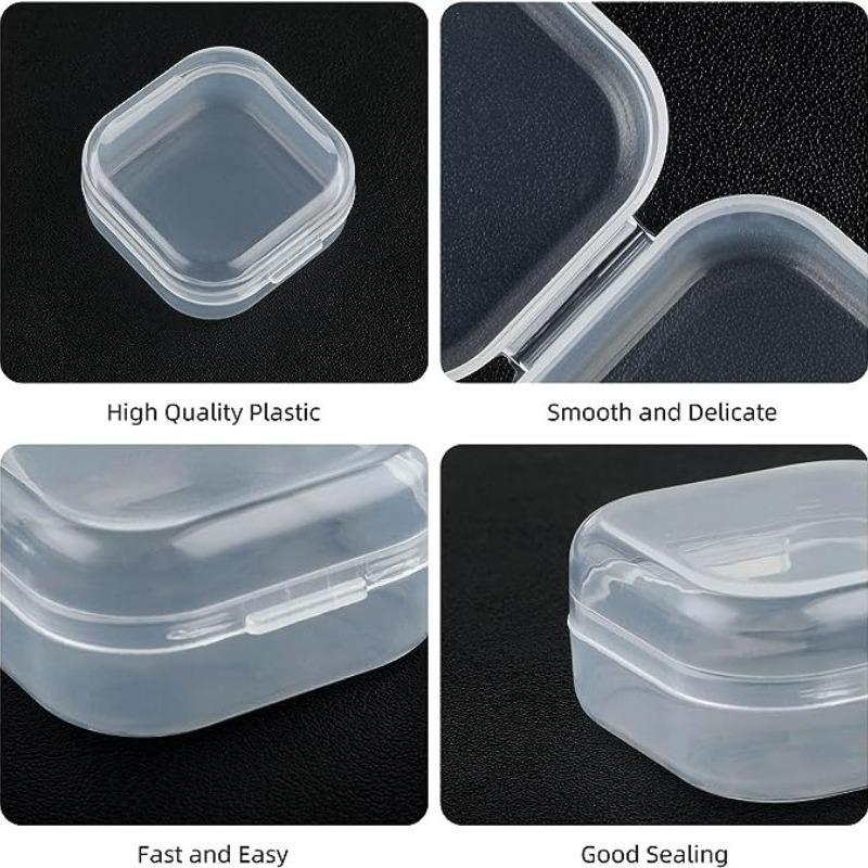 10pcs Clear Plastic Jewelry Bead Storage Box, Mini Small Item Storage Container With Flip Lid, Portable Travel Pill Box