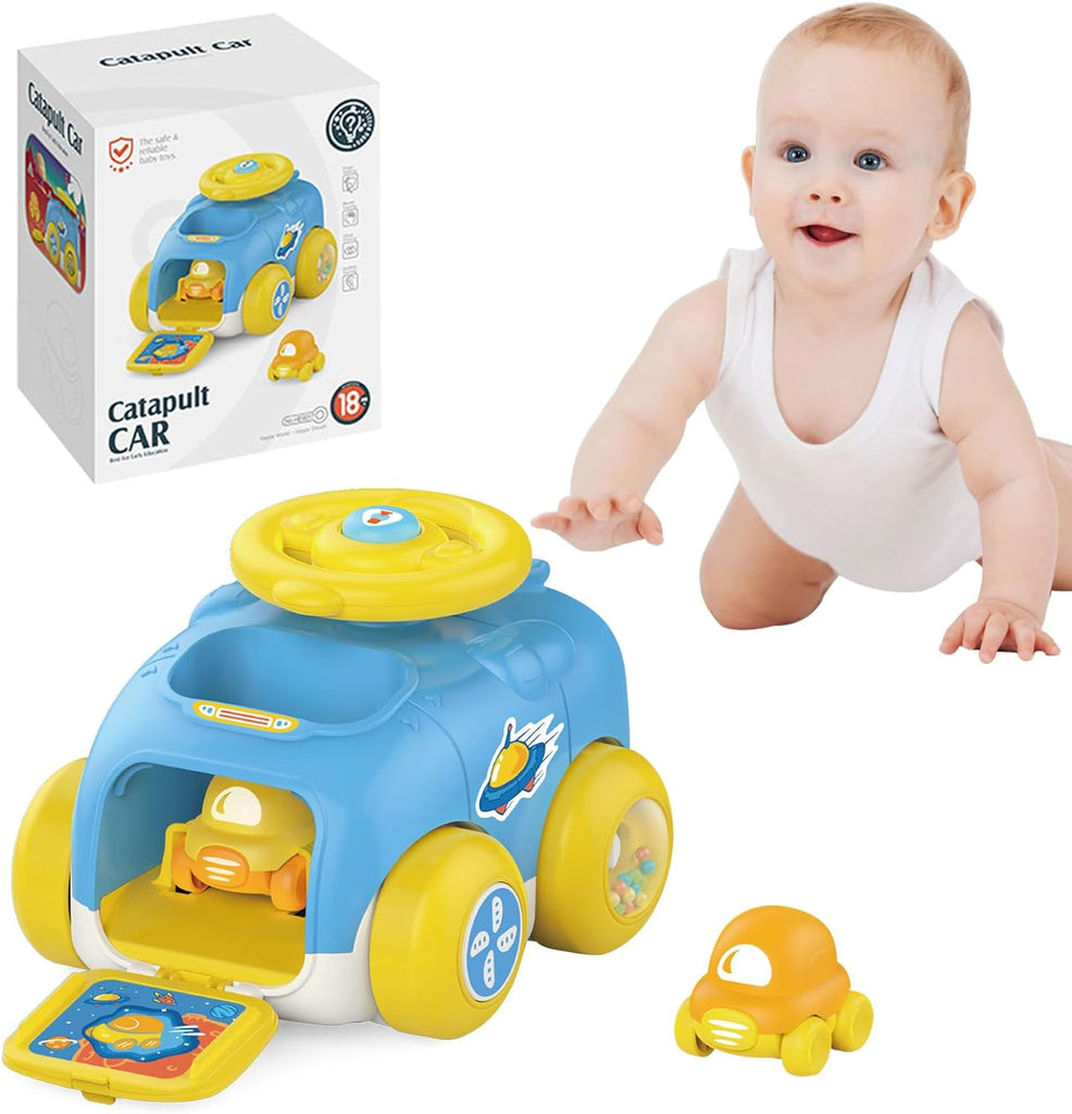 WISHTIME Push and Go Trucks Toys Baby Car Toys Inertia Cars Toddler Cartoon Car Toy Preschool Car 18+ Months Old Kids Birthday Gifts.