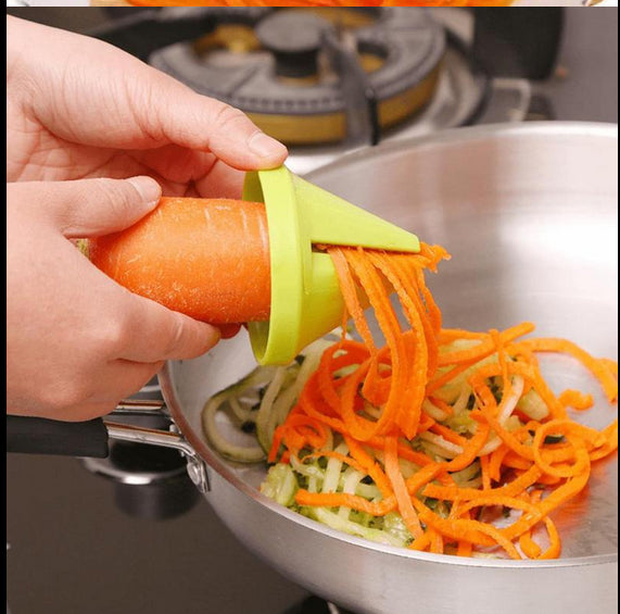 2 Piece  Vegetable Fruit Multifunction Spiral Shredder Peeler, Manual Potato Carrot Radish Rotating Grater, Kitchen Accessorie