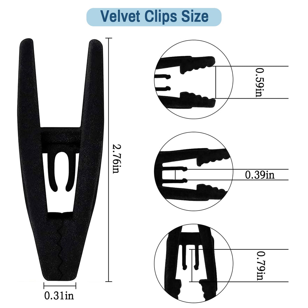 Velvet Hanger Clips Black 24 PCS,Non-Slip Strong Velvet Hanger Clip for Pants Suit Skirt Velvet Hangers,Baby Kids Velvet Hangers