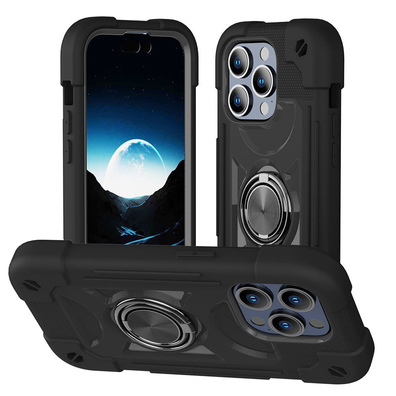 Compatible with iPhone 15 Plus Case  with Rotate Ring Stand, Military Grade Drop Protection Full Body Rugged Heavy Duty Protective Cover for iPhone 15 Plus.