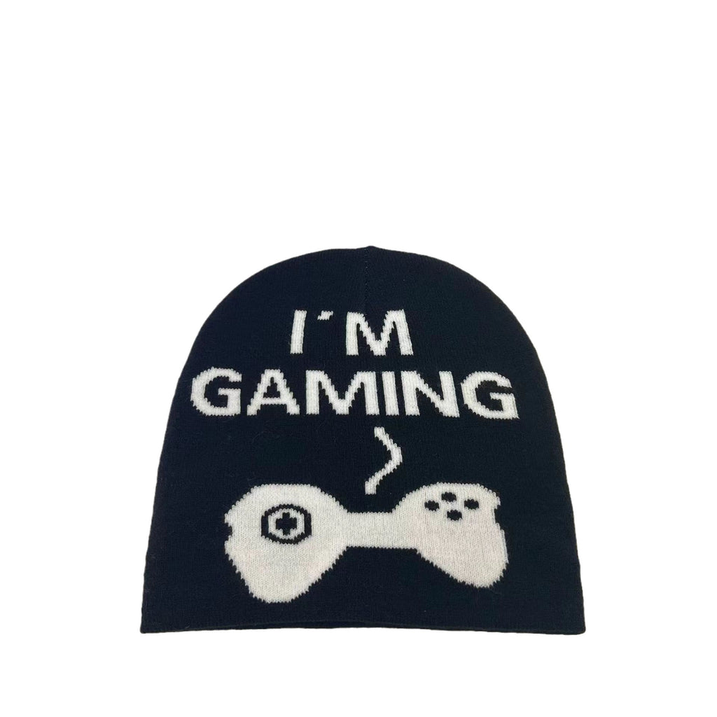 1 Piece  Trendy Sweetwear Cartoon Game Controller & Letter Pattern beanie, Casual Hip Hop Knit Hat for Fall & Winter, Fashion Accessories for Both Men & Women