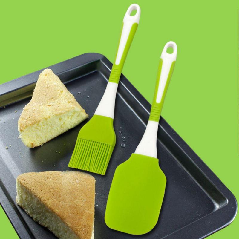 2 pieces baking spatula, cake spatula, cream stirring barbecue oil brush, oil brush kitchen utensil set