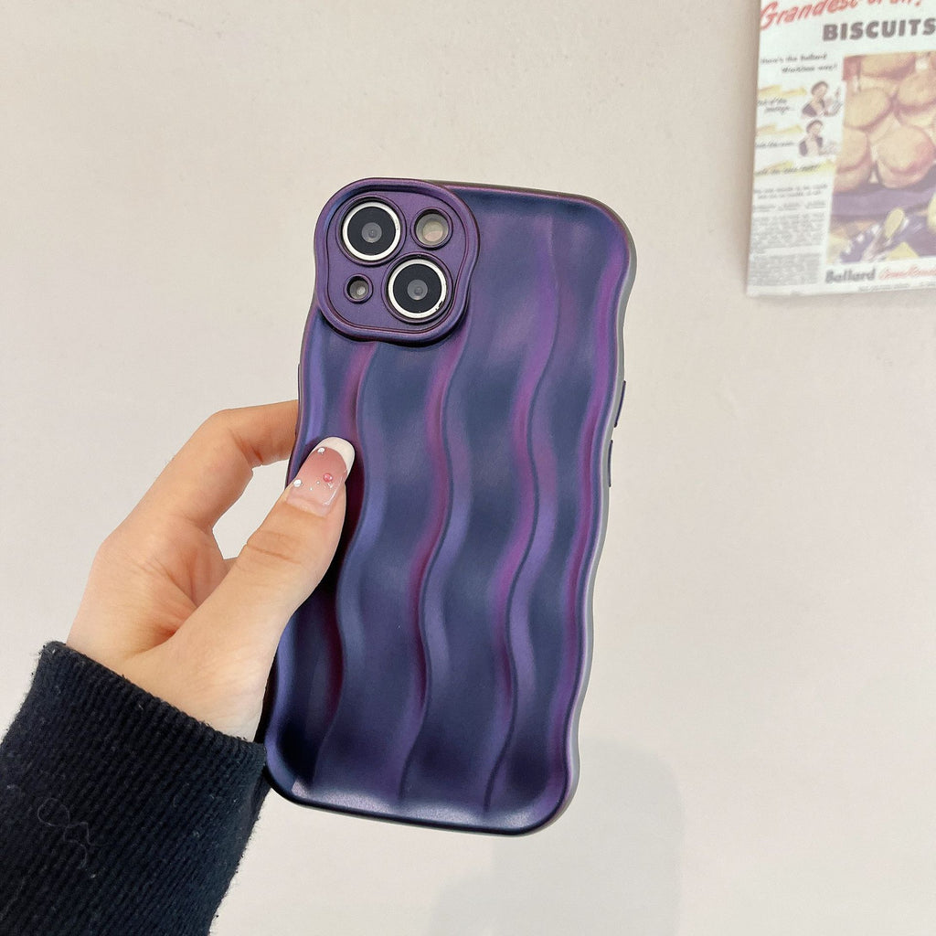 Water Ripple Pattern Curly Wave Frame Soft Compatible with iPhone Case