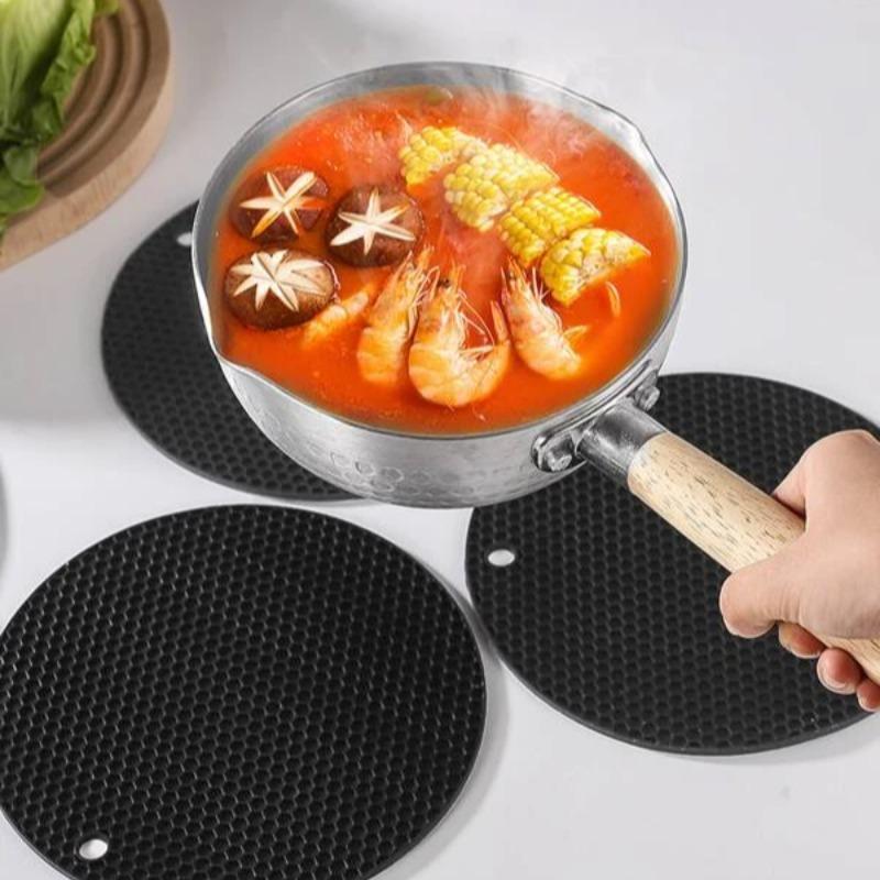 1 Piece Round Silicone Pot Mat, Honeycomb Shaped Heat Insulation Trivet, Placemat for Pot Pan Countertop Protector