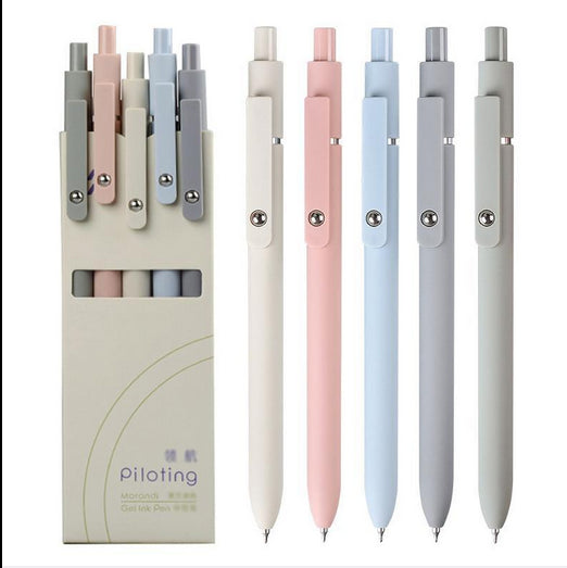 5pcs Minimalist Press Type Quick Drying Carbon Pen