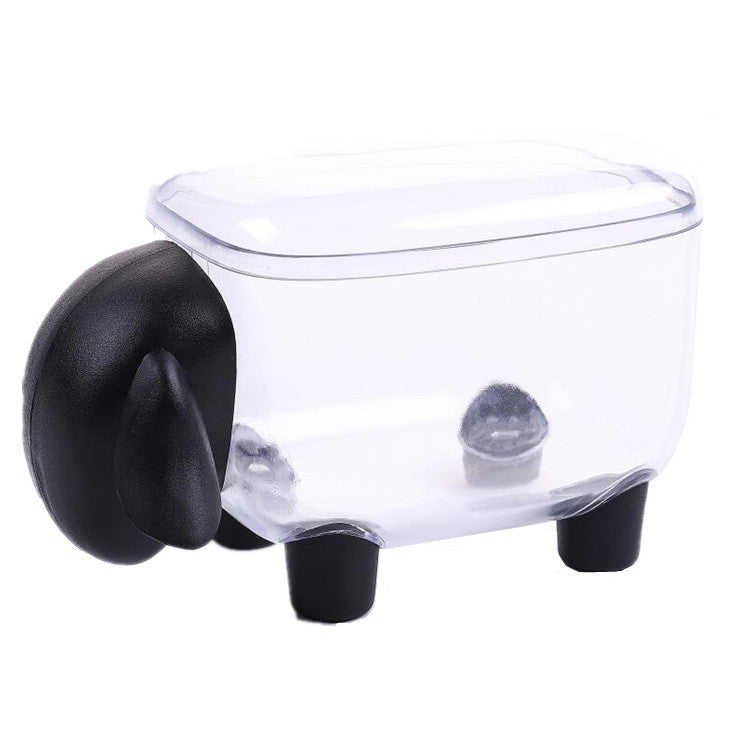 1 Piece Plastic Sheep Design Storage Box, Mini Transparent Desktop Storage Box, Portable Storage Box For Toothpicks & Sundries