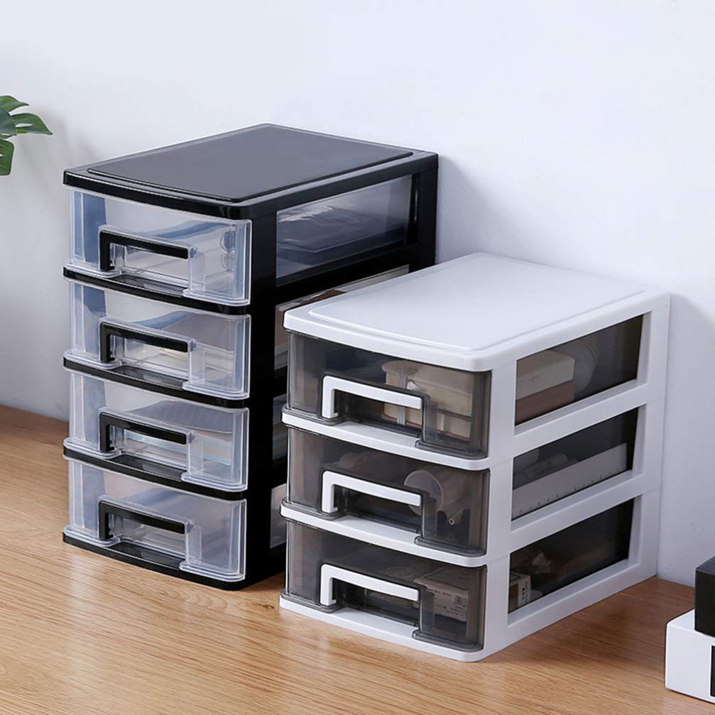 Plastic Storage Drawers, Clear Desktop Drawer Storage Cabinet Storage Case Storage Box Multilayer Sundries Holder for Home School Office