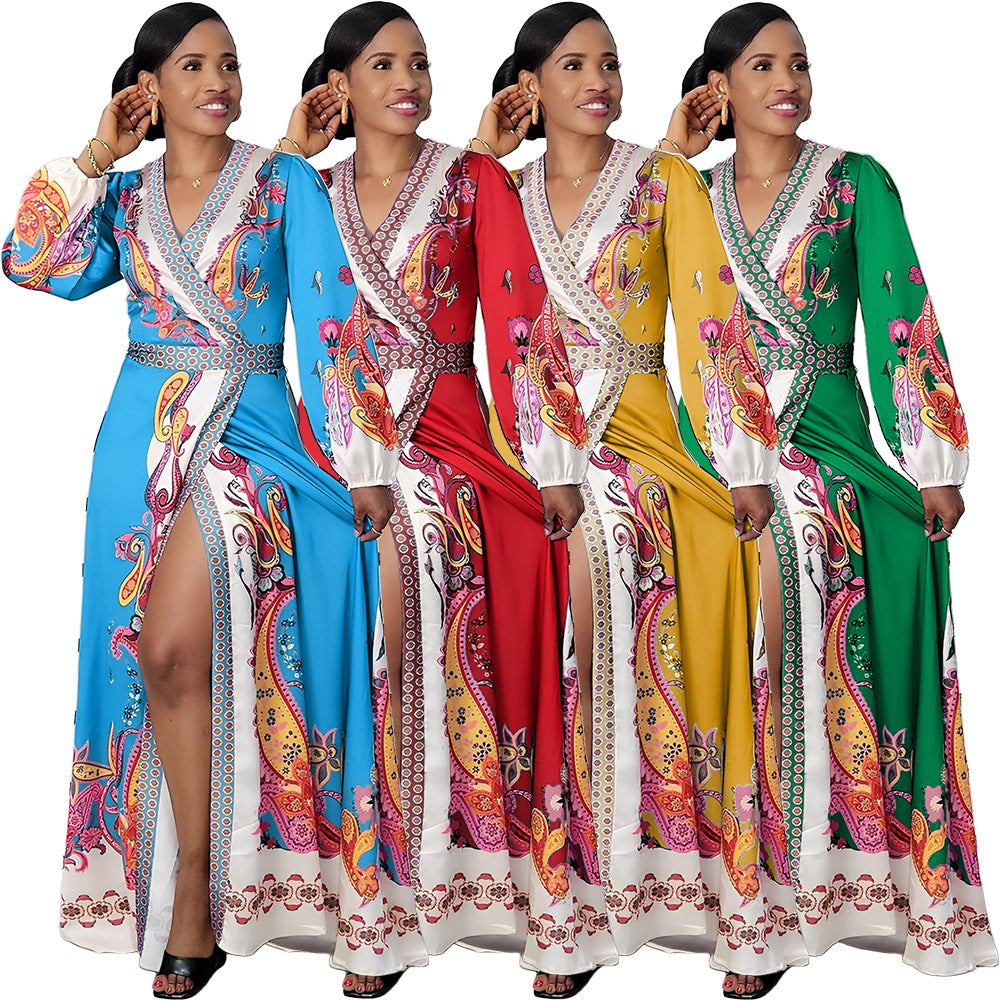 Women's Dress V-neck Super Large Swing Skirt Source Manufacturer