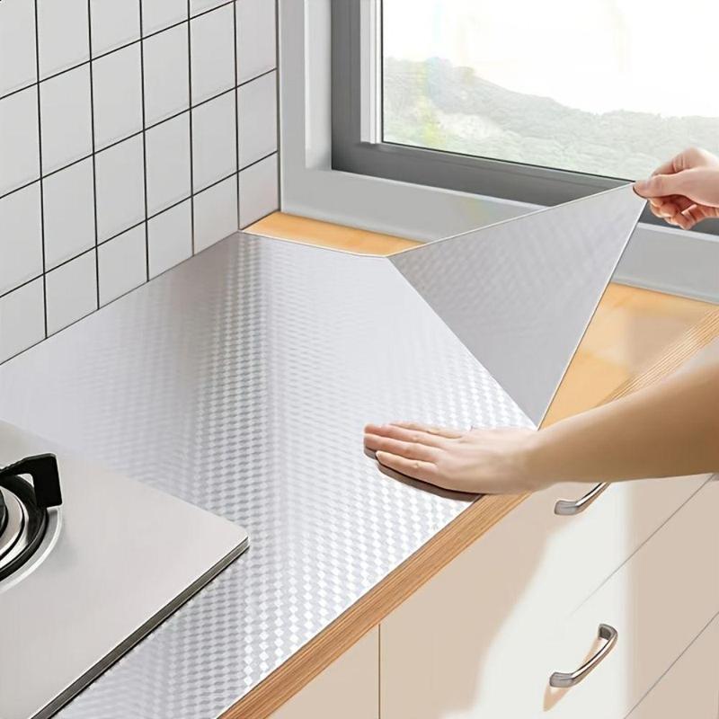 1 Piece Kitchen Oil-proof Wallpape, Kitchen Backsplash Wallpaper, Self-adhesive Foil Wall Sticker, Cabinet Drawer Sticker, Kitchen Accessories For Home Decor