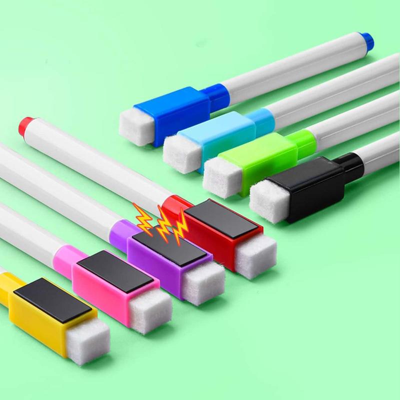8pcs Dry Erase Marker Pen, Colourful Magnetic White Board Marker Pen, Dry Wipe Pen