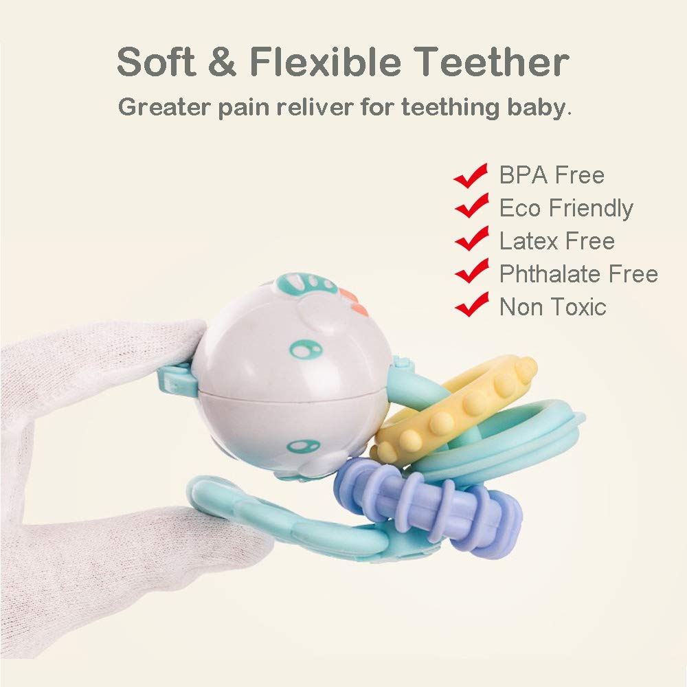 Baby Rattle Toys for Newborns - Baby Toys Rattles and Teethers for Girls Boys 0-3-6-9-12 Months - Baby Rattle Set 8pcs - Infant Rattle Teething Toys – Developmental Sensory Toys for Babies