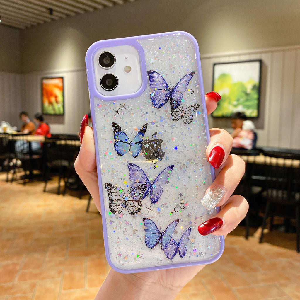 Phone Case for iPhone 15 case , Luxury Sparkle Bling Translucent Leopard Design Cases, Fashion Glitter Shell Cheetah Pattern Print, Soft TPU Cover Funda for iPhone15