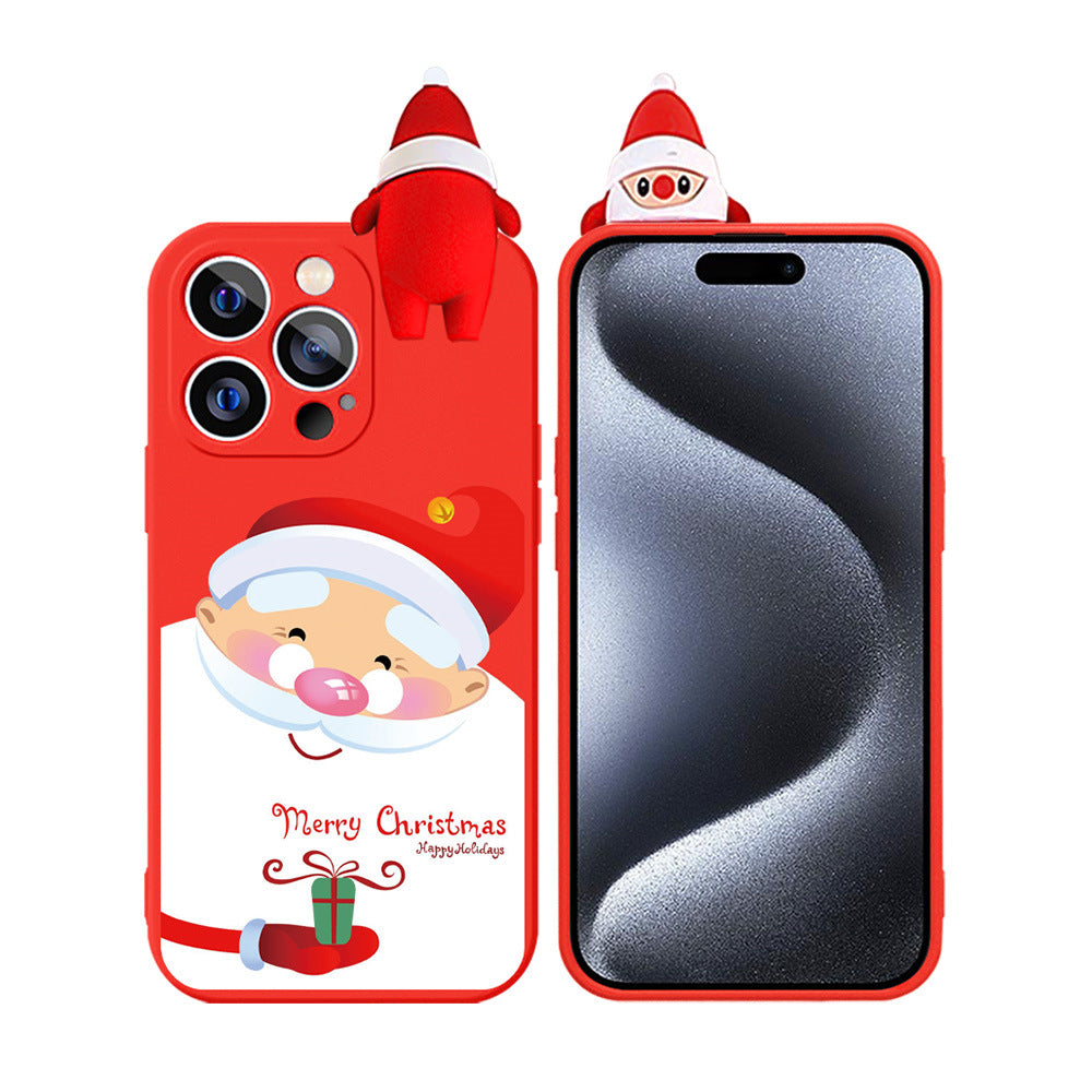Christmas Case for iPhone 14 Pro, Merry Christmas Soft Silicone TPU 3D Cute Pretty Cute Flexible Protective Case for iPhone 14 Pro, Santa Claus