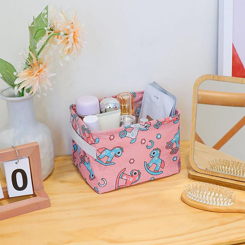 1 Piece Cartoon Pattern Storage Basket, Cute Storage Basket, Home Organizers For Cosmetic, Book, And Small Obiects