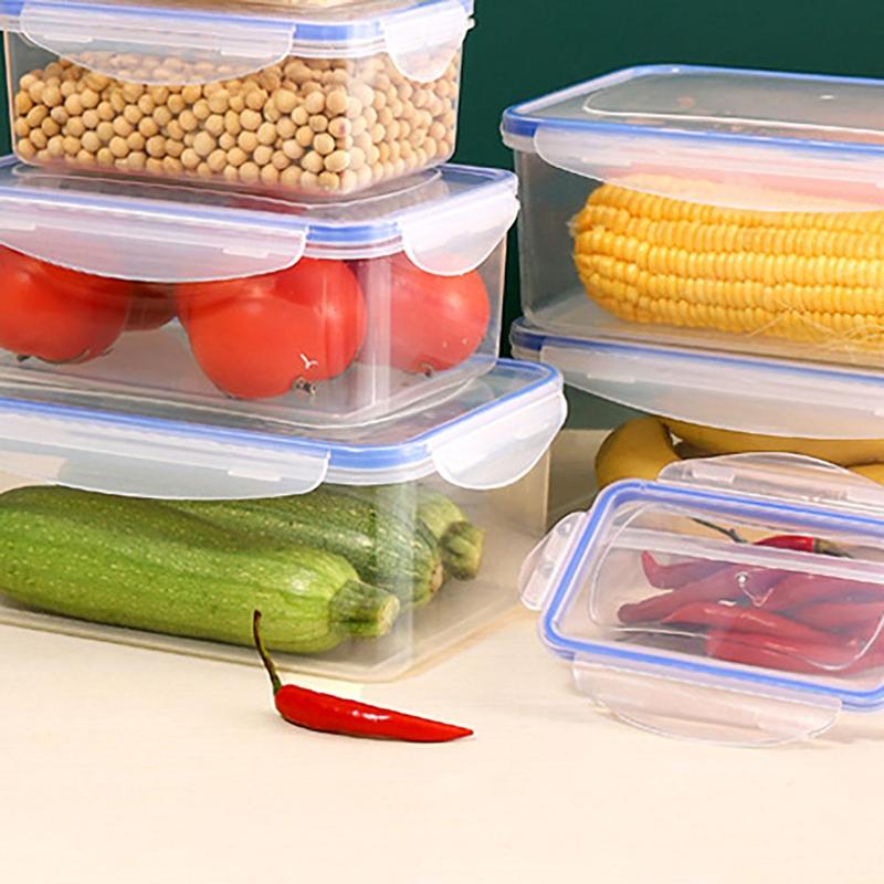 1 Piece Clear Food Storage Box with Lid, Refrigerator Fresh-keeping Box, Rectangular Food Container for Kitchen