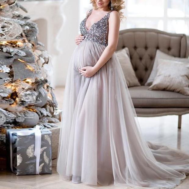 Sexy V-neck Strap Maternity Dress