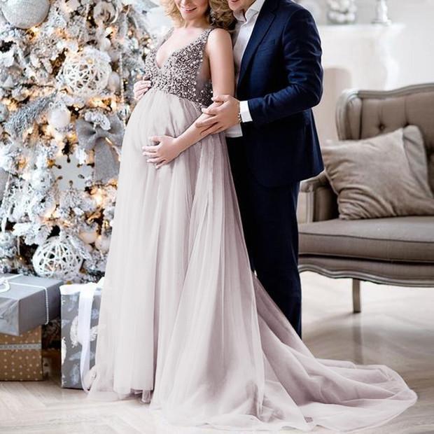 Sexy V-neck Strap Maternity Dress