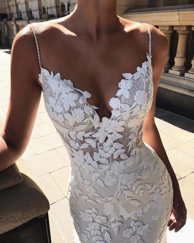 Sexy V-neck Lace Camisole Gown Long Dress
