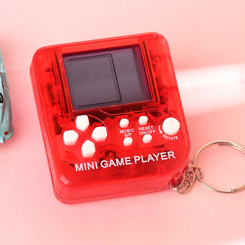 Creative Personality Retro Tetris Handheld Game Machine Car Key Ring Female Cute Schoolbag Internet Celebrity Pendant