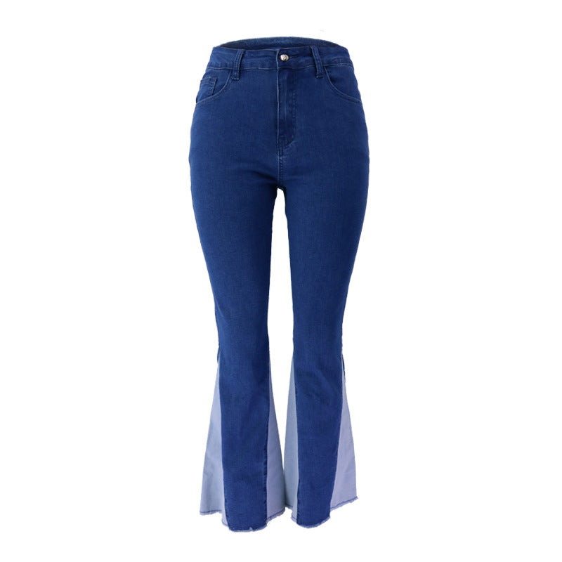 New Flow Piece Tassel Mid Waist Tight Hip Horn Women's Clothing Denim (Ankle-Length Pants)