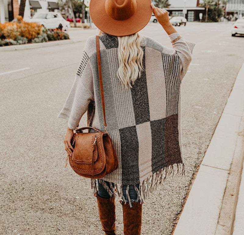 Sweater Fringed Sweater Shawl Coat for Women