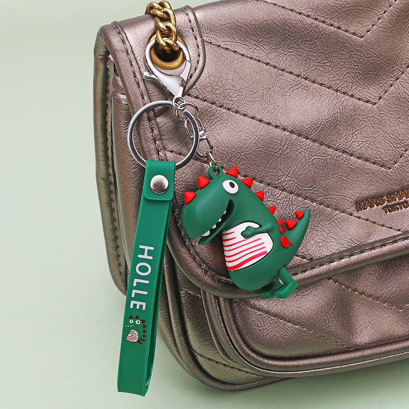 Small Dinosaur Keychain PVC Epoxy Glue Cute Cartoon Doll Car Couple Bags Small Gift Pendant