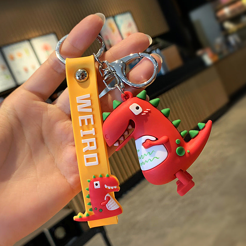 Small Dinosaur Keychain PVC Epoxy Glue Cute Cartoon Doll Car Couple Bags Small Gift Pendant