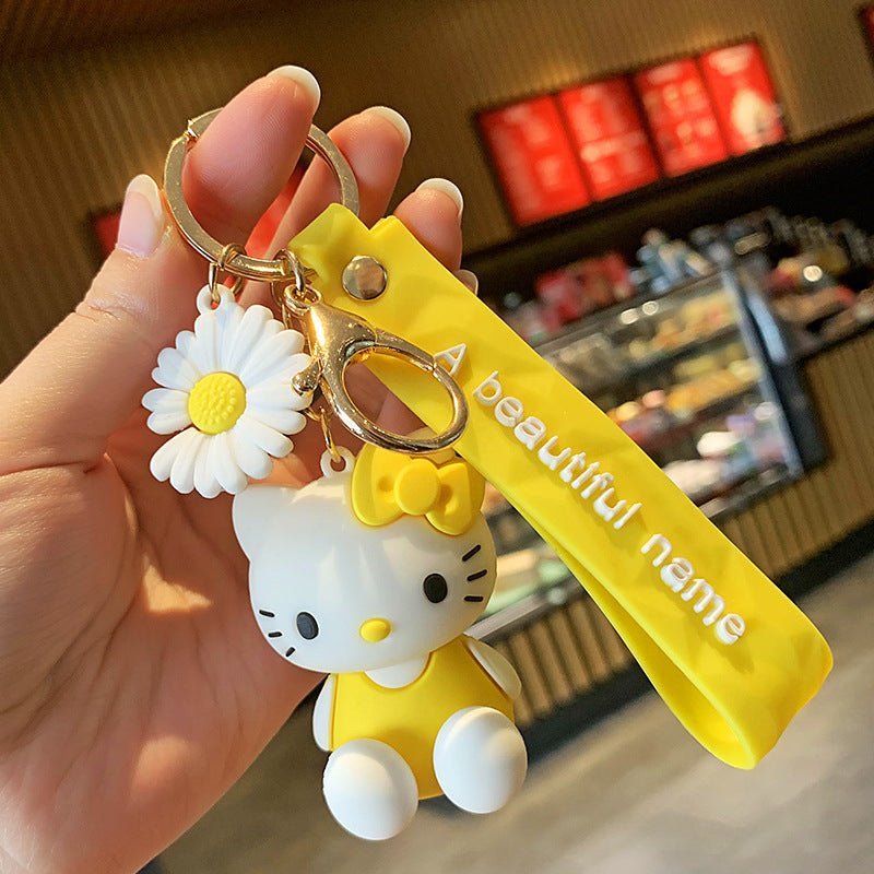 Hello Kitty Keychain Cartoon Doll Cute Funny Car Couple Bags Gift Pendant