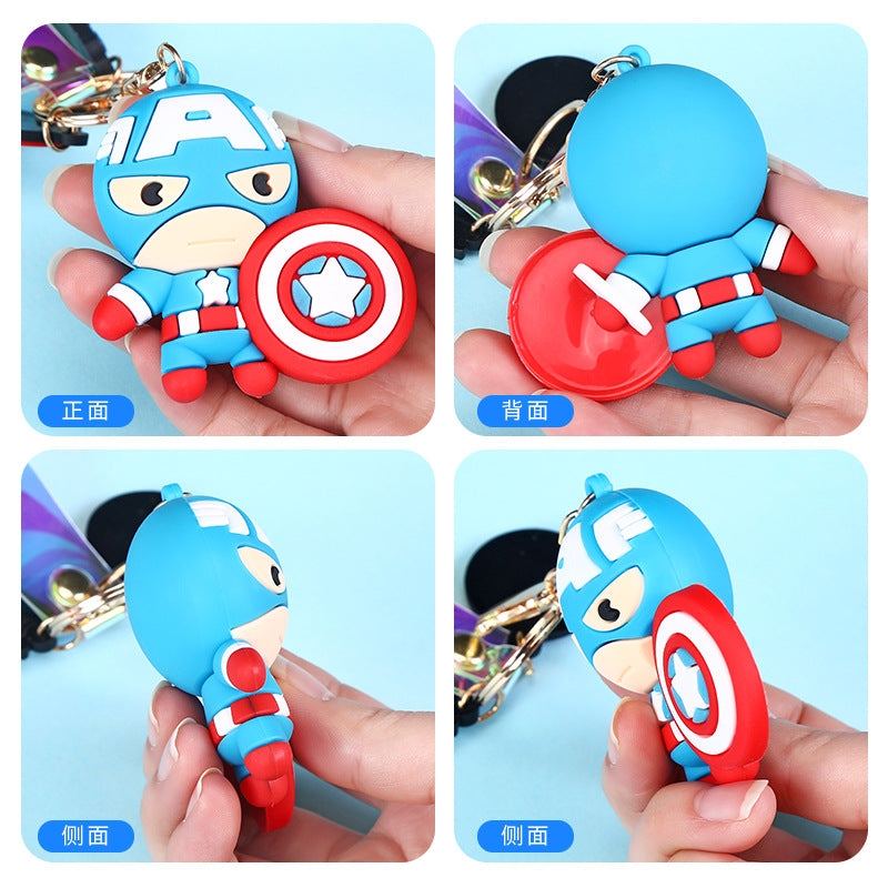 Hero Avengers Captain America Spider-Man Iron Man Keychain Cartoon Character Gift Hanging Ornaments