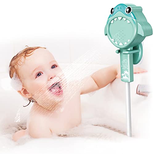 SUNWUKING Bath Shower Head for Toddler - Baby Bath Sprayer Shower Head - Baby Bathtub Toys Sprinkler Electric Shower - Bath Shower Head for Kids with Suction Cups Shelf