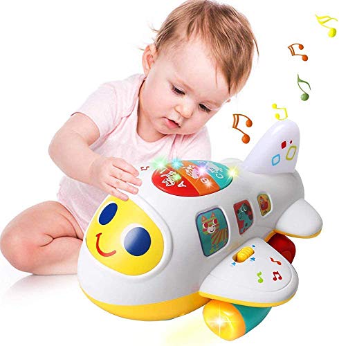 HL6103 CoolToys My First Plane Airplane Toy for Toddlers and Babies for Learning Letters, Numbers and Colors - Lights Up, Sings, and Moves Around