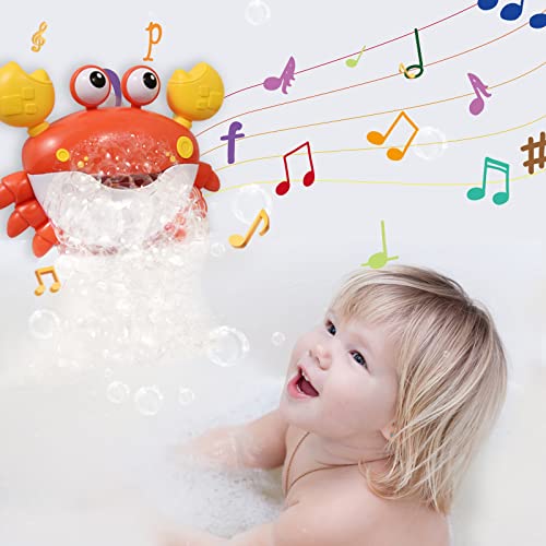 TOP22007 Charmspal Toddler Bath Toy Bubble - Crab Bath Toys for Kids - Bathtub Toys Musical Bubble Machine - Bath Toys with Suction Cups Music - Bath Gifts for Boys and Girls