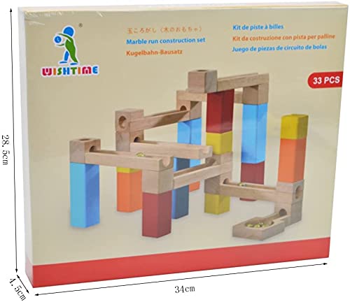 W170015 Construction Educational Marble Run Toys - STEM Educational Big Blocks Sets, DIY Learning Building Game Gifts for Boys Girls Aged 3,4,5,6,7,8 Years Old and Up