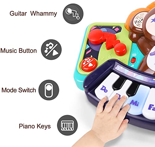 HL3137 Baby Toys for 12 18 Months Old Boys Girls, Electronic Monkey Piano Keyboard, Baby Monkey Band Music Center W/ Microphone, Toddler Musical Development, Birthday Gifts for 18 24 Month 2 3 Year Old Kods