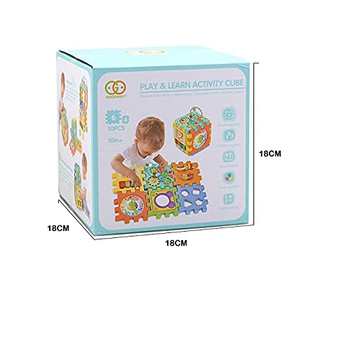 GY18003 Baby Activity Musical Educational Toy Activity Centre Musical Cube Play & Learning Toy with Music & Light Shape Sorter for Boys and Girls Toddlers