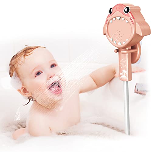 HJ22005 Toddler Shower Head for Bath - Baby Bath Shower Head Bathtub Toys Baby Sprinkler - Toddler Shower Toys Bath Sprayer - Bath Shower Head for Kids with Suction Cups Shower Stent