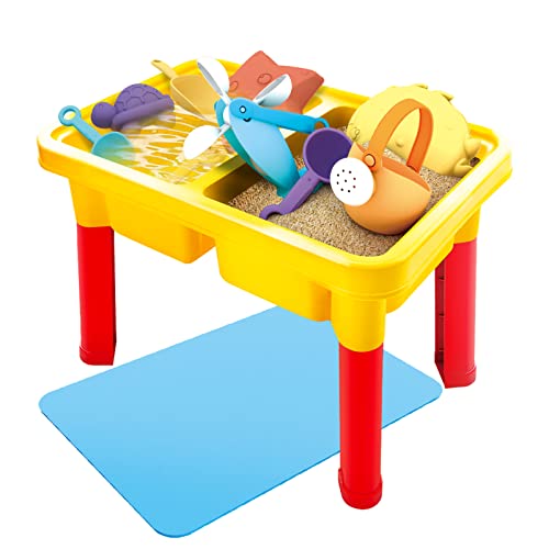 HYY19004  Sand and Water Table for Toddlers – 3in1 Indoor & Outdoor Water Table for Kids – Portable Baby Water Table with Cover and Toddler Beach Toys – Sensory Bin Table for Babies & Toddlers