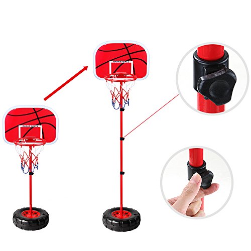 TOP17008 Kids Adjustable Protable Basketball Set TOP17008 Kids Basketball Stand with Net and Ball Outdoor Indoor Adjustable Sport Game Play Set for 3 Years Old and up Toddler Baby Sports