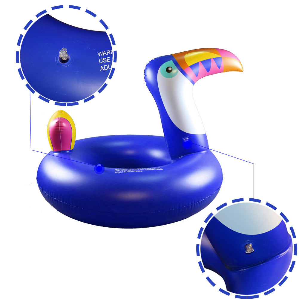 Toucan Bird Swim Pool Ring Lovely Toucan Bird Swimming Ring for Kids Boys Girls Summer Outdoor Inner Tube Swimming Toy