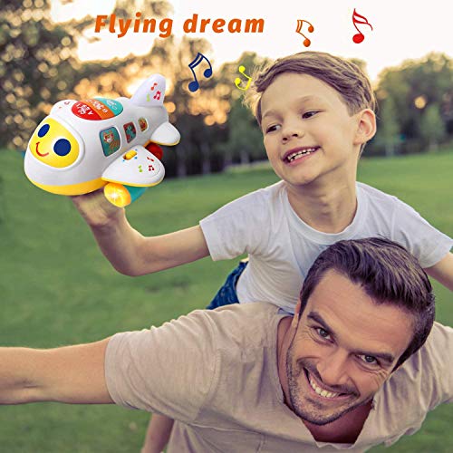 HL6103 CoolToys My First Plane Airplane Toy for Toddlers and Babies for Learning Letters, Numbers and Colors - Lights Up, Sings, and Moves Around