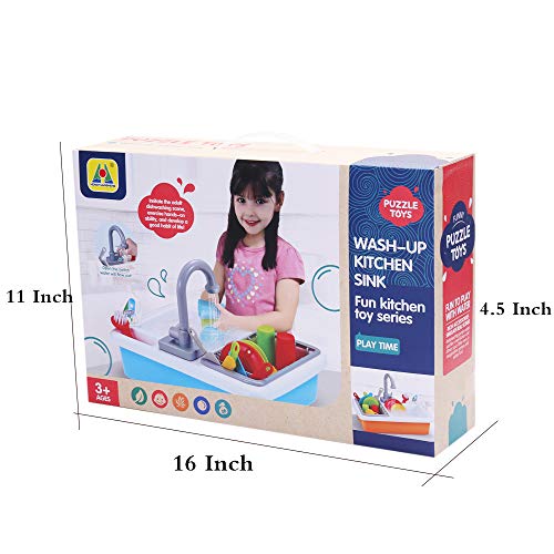 Kitchen Sink Toys Pretend Play - Dishwasher Playing Toy with Running Water Wash Up Kitchen Toys Pretend Role Play Toys for Boys Girls Toddlers