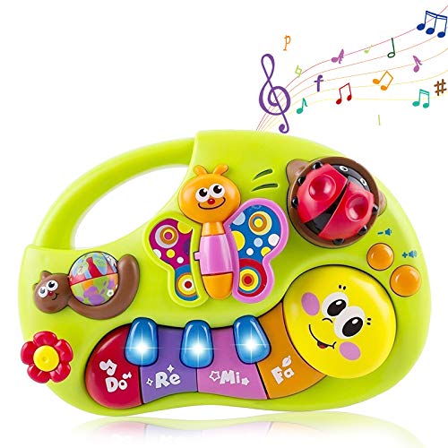 Baby Keyboard Piano Musical Toy- WISHTIME Musical Toy Instruments Activity Centre With Songs Animal Sound Piano Note Color Recognition For Baby 6 months+