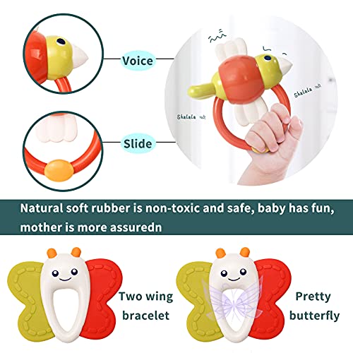 TOP21012 Baby Rattle Toys for Newborns - Baby Toys Teethers for Girls Boys 0-3-6-9-12 Months - Baby Rattle Set - Infant Rattle Teething Toys – Developmental Sensory Toys for Babies (13 PCS)