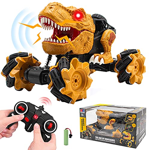 Remote Control Car Dinosaur Toys - 2.4 GHz Monster Truck 360° Spins Stunt Car Rechargeable Cars Toys 45° Drift Outdoor for Boys Girls