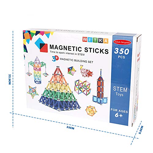 ZF20001 Magnetic Sticks Building Blocks Toys, Magnet Construction Build Kit Education Toys 3D Puzzle for Kids and Adult, Playing Stacking Game with Magnetic Sticks and Non-magnetic Balls