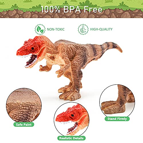HJ21001-Yellow Dinosaur Toys Figure for Boys - Dinosaur Playsets for Toddlers Dinosaur Toys with Easter Egg Toys for Kids Dinosaur Eggs Dinosaur Play Mat Easter Dinosaur Gifts for Kids 3 5 7 9 Years Old