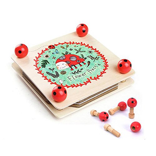 MD0071 Kids' Flower & Leaf Press Nature Crafts Wooden Art Kit Outdoor Play Learning Toy Creativity Pressed Flower Art Kit DIY Recycle Floral Press Gift for Kids & Teens, Girls & Boys