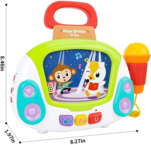 HL22003 Selfdrivepal Music Toys for Kids, Karaoke Microphone Music Player with Singing Recording & Voice Changing Function Learning Educational Jukebox Gift Toy Musical Toy for 2 3 4 Years Old Boys & Girls